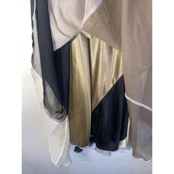 New FREE PEOPLE a line halter swing dress hoco COLOR BLOCK Striped Chiffon m - Picture 3 of 9